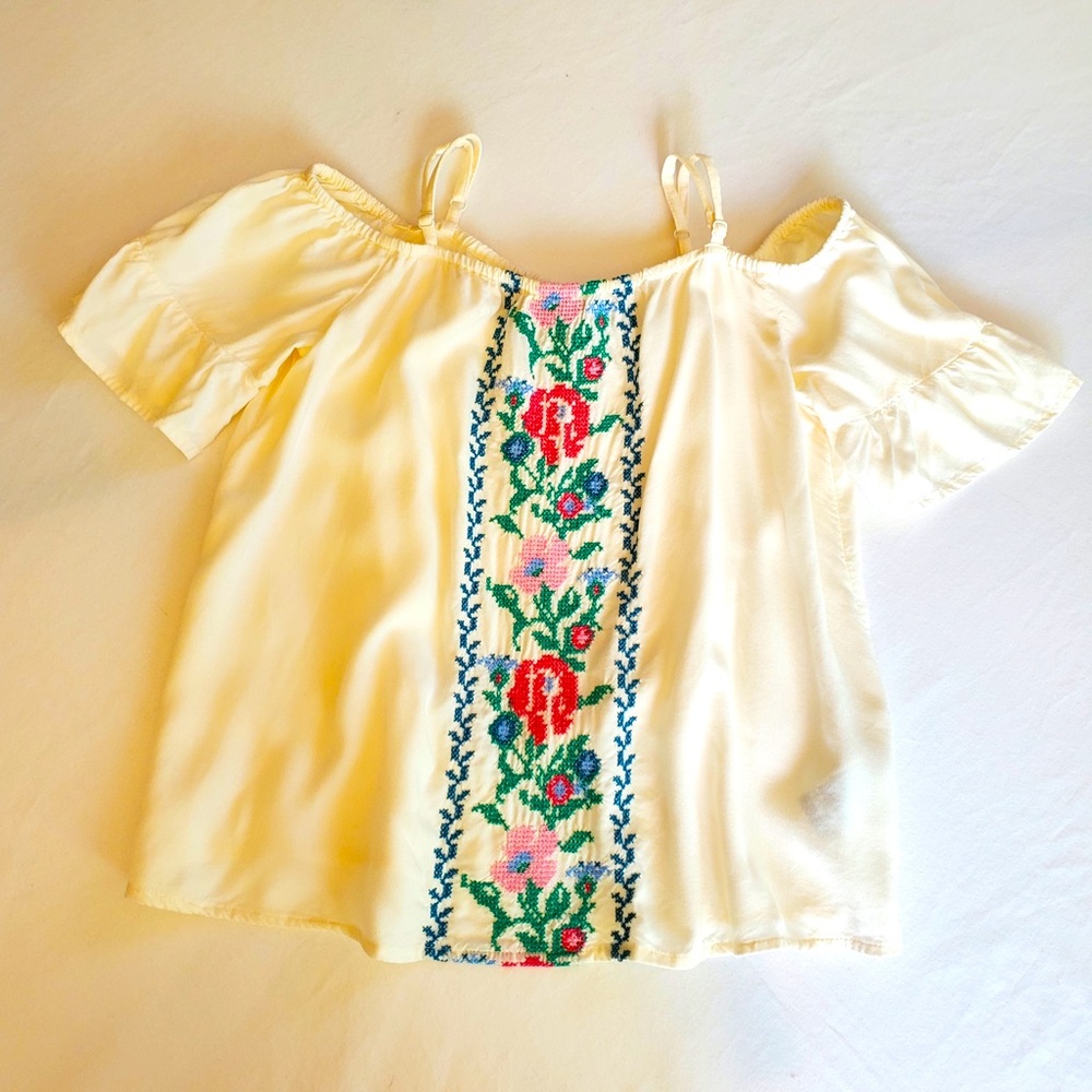 Embroidered Peasant Top